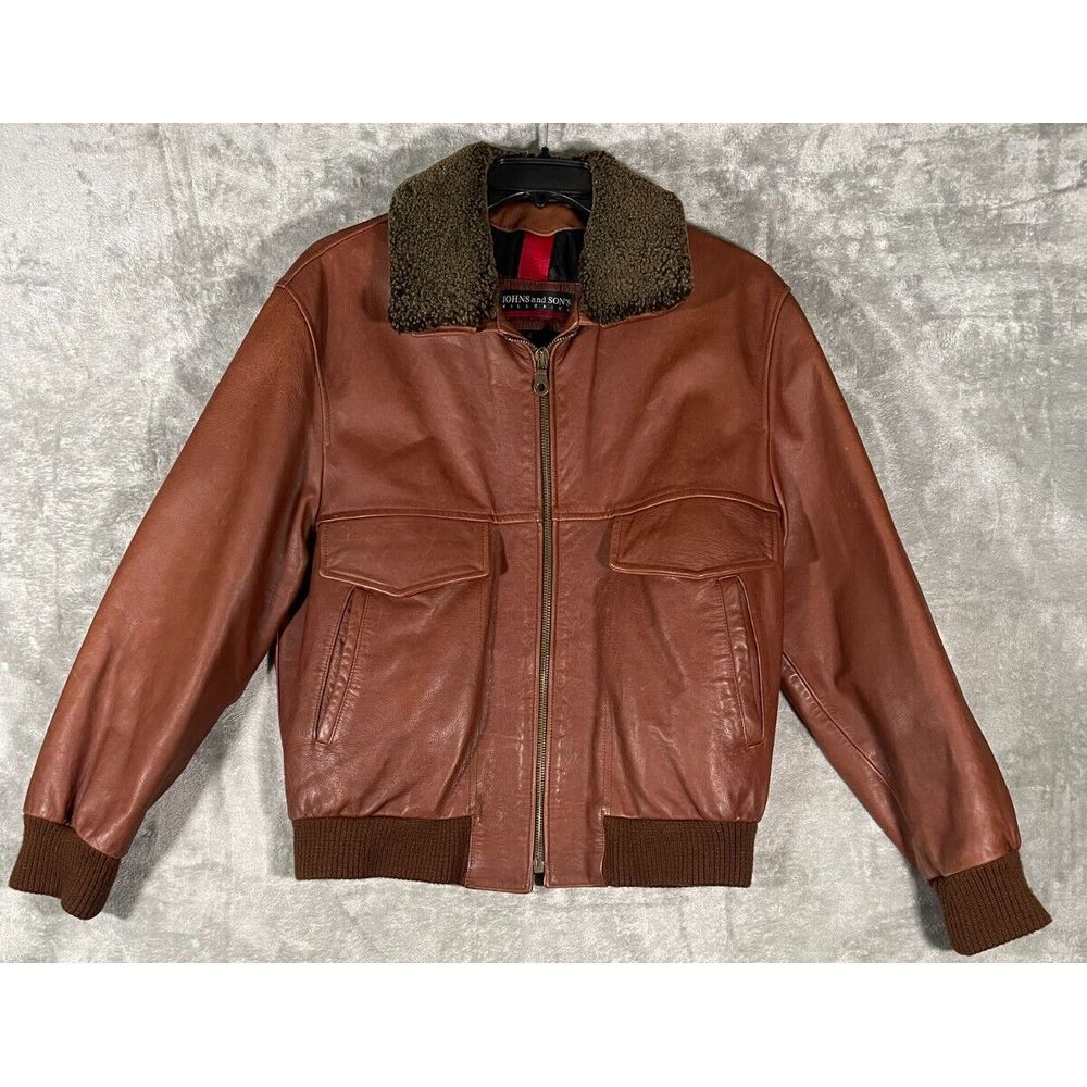 Johns‎ and Son's Millenium Leather Insulated Flight Jacket 46 US Made in Italy